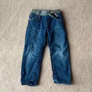 BABY GAP KIDS LINED JEANS, 4, CAMOUFLAGE PATTERN LINING, 5 POCKETS, SLIM CUT - Picture 1 of 4