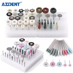 AZDENT Dental Lab Polishing Burs HP Disc Brush Stone Kit for Ceramics Porcelain - Picture 1 of 47