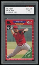 SAM BACHMAN 2021 PRO SET (LEAF) 1ST GRADED 10 ROOKIE CARD RC #PS47 ANGELS