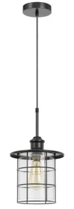 Cal Lighting FX-2668-1P 60W Silverton Meta & Glass Pendant Fixture Dark Bronze - Picture 1 of 1