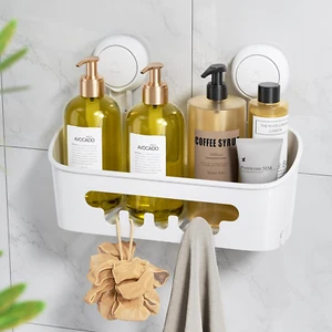 LEVERLOC Shower Caddy Suction Cup, Shower Organizer Removable Bathroom Shelf, St - Picture 1 of 8