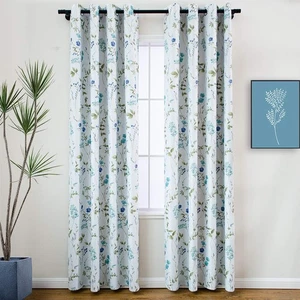 Blumen Verdunkelungsvorhänge 96 Zoll Länge 2 Paneele Set, Bauernhaus Thermo Isolierung... - Bild 1 von 8