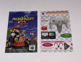 Mario Kart 64 Nintendo 64 N64 Game Manual & Operations Card