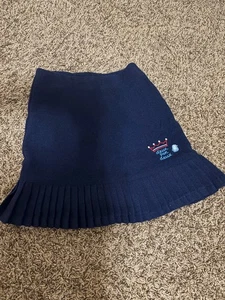 Falda Plisada Deux Par Deux 6 Azul Marino NUEVA CON ETIQUETAS NUEVA Texturizada Estilo Vintage Cremallera - Imagen 1 de 3