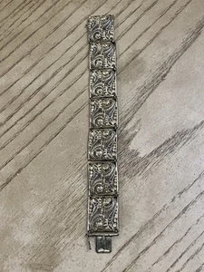 AS-IS!! VINTAGE ALICE CAVINESS STERLING SILVER FILIGREE MARCASITE BRACELET 7” - Picture 1 of 3