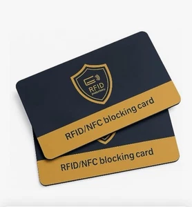 2 RFID Signal Blocking Cards. Credit & Debit Card Blocker Protector - Picture 1 of 6