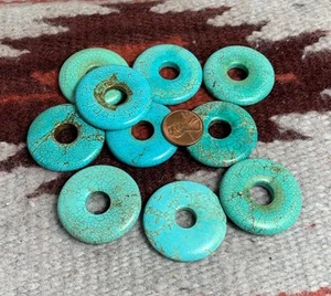 10 colgantes color turquesa Howlite forma rosquilla/35mm diámetro x 7mm(t161-w4) - Imagen 1 de 1