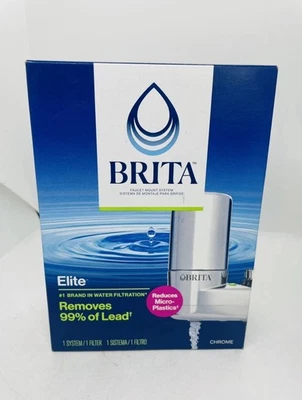 New Sealed Brita Elite Water Faucet Filtration Mount System Chrome - Image 1 of 4