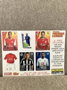 MERLINS PREMIER LEAGUE 2008 UNCUT STICKER SHEET X6 STICKERS VGC - Picture 1 of 4
