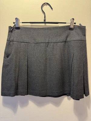Grey Pleated Benetton Skirt Size 12 - Image 1 of 3