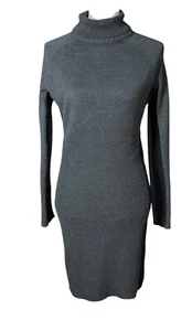 Athleta Mesa Hybrid Sweater Dress Size Small Turtleneck Wool Black Bodycon - Picture 1 of 10