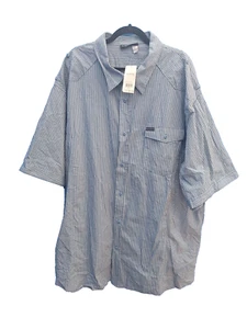 Rocawear Shirt 5XL Mens Button Up Blue White Striped RCWR Y2K Streetwear  - Picture 1 of 10