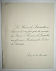 PAULINE DE DAMAS Baron Maurice de Lamotte FAIRE PART MARIAGE Paris 1882