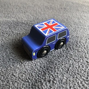 Melissa & Doug Wooden Railway Le Toy Van Passenger Car - Blue - Picture 1 of 7