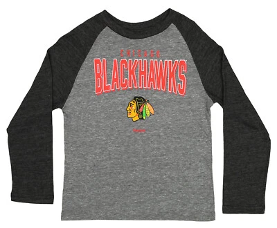 Camiseta Reebok NHL Niños 4-7 Chicago Blackhawks Arco Estándar Raglán Manga Larga Foto 1 de 2