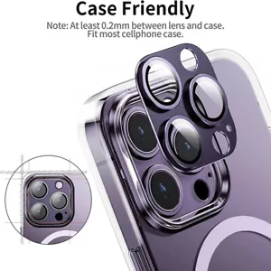 Cover Alluminio Fotocamera Obiettivo Vetro Temperato Per IPhone 15 14 13 12 11 Pro Max Plus - Foto 1 di 21