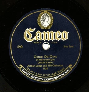 ARTHUR LANGE and his Orchestra on 1924 Cameo 599 - Come On Over - Picture 1 of 1