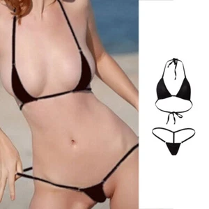 Women Sexy Micro Thong G string Brazilian Mini Top Bra Bottom Bikini Swimwe Sg - Picture 1 of 15