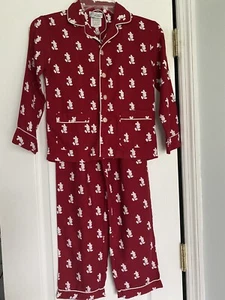 Disney World Red White Mickey Mouse Kids Pajama Size 8 - Picture 1 of 5