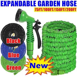 EXPANDABLE MAGIC GARDEN HOSE, HIGH-PRESSURE CAR WASH WITH 7 SPRAY MODES, WATER G - Picture 1 of 17