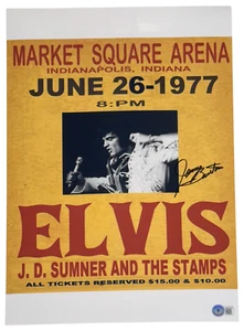 James Burton Signed Elvis Presley 11x17 Concert Poster Photo Autograph BAS COA - Picture 1 of 3