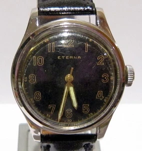 MILITARY SWISS*ETERNA*ALL STEEL,MECHANICAL MEN'S WATCH *SERVICED* CAL.520S # 668 - Picture 1 of 9