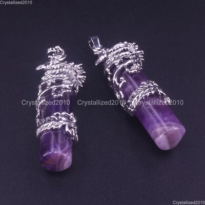 Collares colgantes de cuentas curativas de chakra de Reiki columna de piedras preciosas naturales Foto 1 de 4