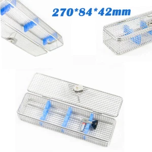 Cesta de limpieza desinfección rectangular de acero inoxidable herramientas endoscópicas + tapa - Imagen 1 de 10