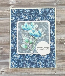 Handmade Card: Sending Bouquet Of Happy Thoughts Paper Hug Bouquet of Flowers - Picture 1 of 1