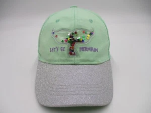 Lets Be Mermaids Youth Hat Cap Green Silver Sparkle Strap Back Girls - Picture 1 of 8