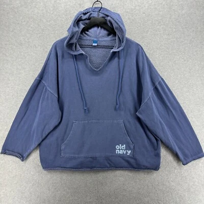 Женская толстовка с капюшоном Old Navy размер Large синий с длинным рукавом карманы с V-образным вырезом ретро - Изображение 1 из 4