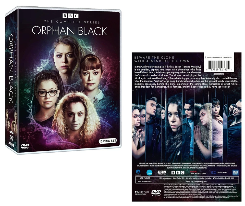 ORPHAN BLACK 1-5 (2013-2017): COMPLETE Clone TV Season Series  NEW US Rg1 DVD sp - Image 1 of 1