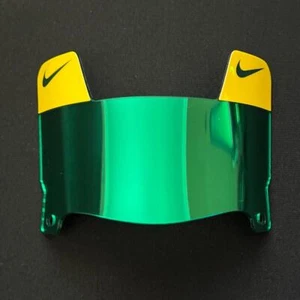 Gelb & Grün Nike Tabs-Grün Chrom Mini Football Helm Visier mit schwarzen Clips - Bild 1 von 2