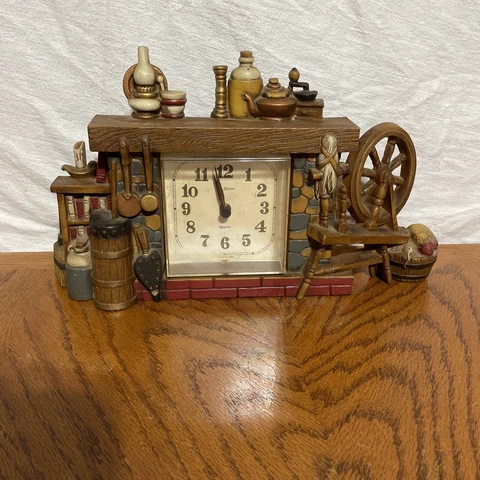 VTG New Haven Burwood Products Colonial Fireplace Plastic Wall Clock Cover