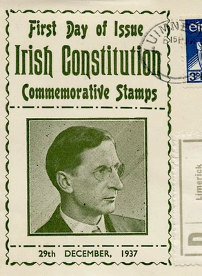 ИРЛАНДИЯ DEC, 29,1937 РЕГИСТРАЦИЯ. FDC ИРЛАНДСКАЯ КОНСТИТУЦИЯ ВАЛЕРА КЭШ от ALF G McGANN - Изображение 1 из 4