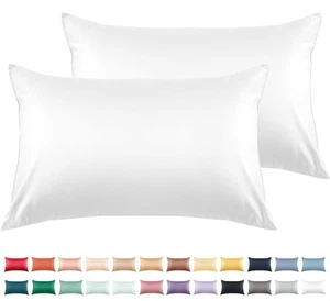 Cotton Pillow Cases Standard Size Set of 2, 600 Thread Count Pillowcases 20x2... - Picture 1 of 6