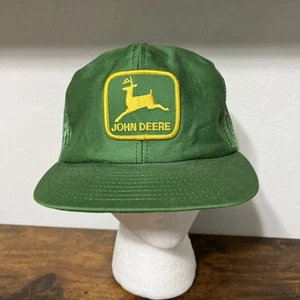 Vintage John Deere  Mesh Trucker Hat Louisville Mfg Made In USA Snap Back - Picture 1 of 15