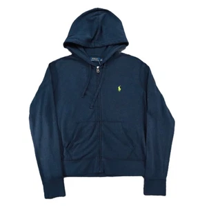 Polo Ralph Lauren Women Hoodie Sweatshirt Regular Fit Sport XL Full Zip, Blue - Picture 1 of 6