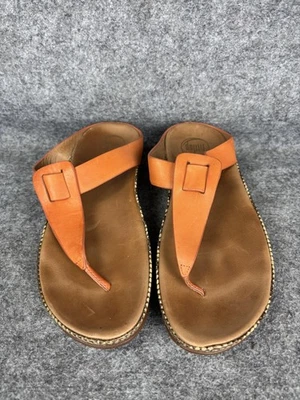 Sandalias FitFlop Mujer Talla 8 Naranja Cuero Cuña Tanga Alpargata Plataforma Foto 1 de 4