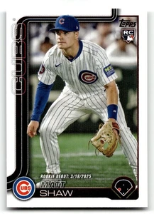 2025 Topps Update Matt Shaw #US345 Rookie Debut RC Chicago Cubs - Picture 1 of 2