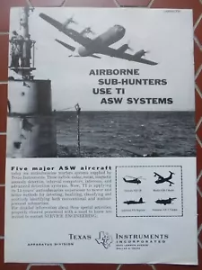 12/1960 PUB TEXAS INSTRUMENTS US NAVY LOCKHEED P3V SUB HUNTER ASW ORIGINAL AD - Bild 1 von 1