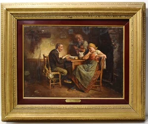 Painting Picture DIPINTO OLIO su tavola Luigi ZUCCOLI " La Locandiera  " 1800 - Picture 1 of 5