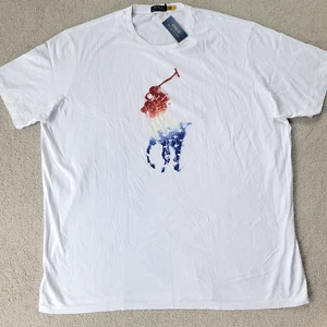Polo Ralph Lauren Herren Big Pony Graphic Tee Weiß SS T-Shirt Big & Tall 2XB Neu - Bild 1 von 8