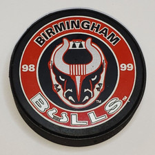Birmingham Bulls 1998-1999 Red Ring ECHL Hockey Puck Autographed