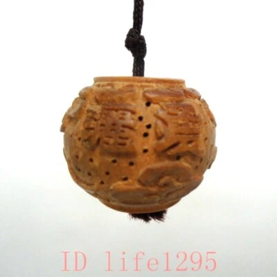 Linterna china tallada a mano de boj Netsuke afecto regalo colección colgante Foto 1 de 4