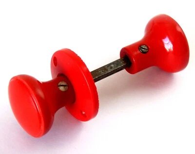 Manijas de puerta de baquelita rojas vintage Art Deco años 30 perillas de puerta de palanca originales #A Foto 1 de 4