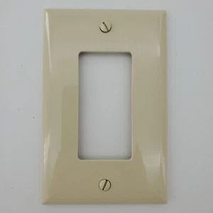 Ivory Decorator 1-Gang Unbreakable Mid-Size Wallplate Switch\Outlet Cooper PJ26V - Picture 1 of 7