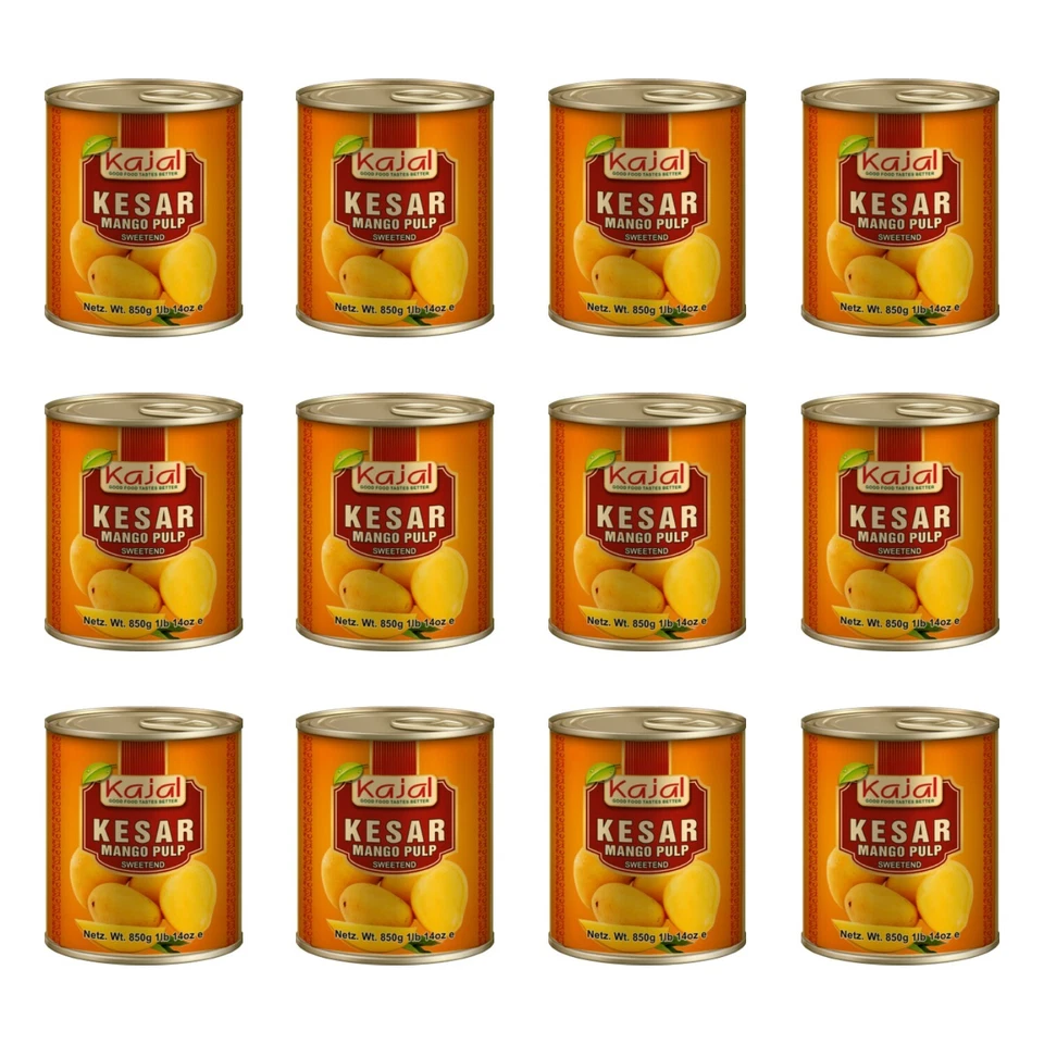 Kajal Premium Mangopüree Mango Pulp Kesar Mango Puree Mangomus Dessert 12 x 850g - Bild 1 von 2
