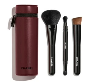 CHANEL CODES COULEUR LES PINCEAUX DE 155 - ROUGE NOIR 3 ESSENTIAL BRUSH SET CASE - Picture 1 of 2