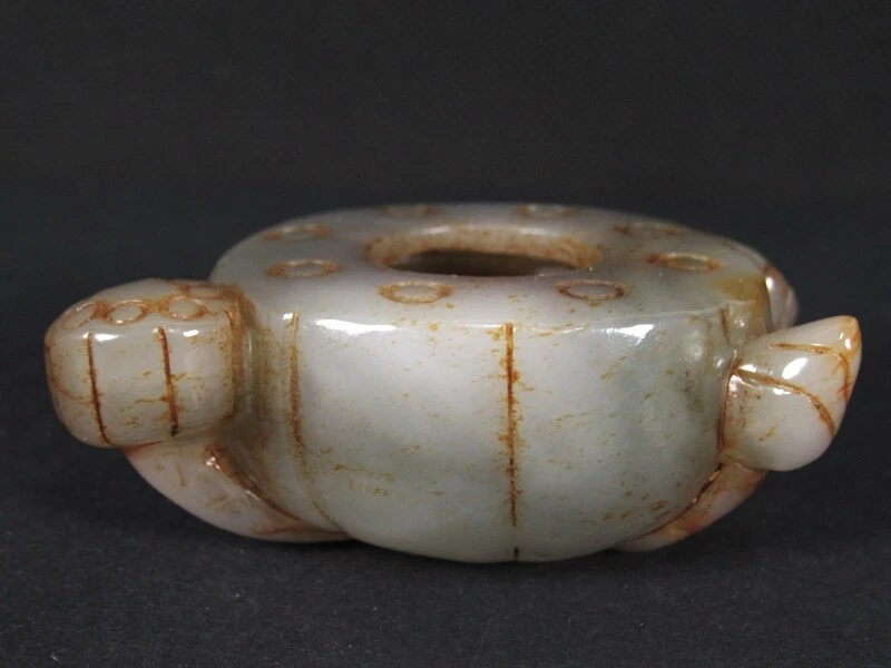 Lavadora de cepillo china de jade nefrita hetiana tallada en raíz de loto Foto 1 de 4